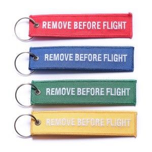 Porte clé Remove Before Flight Personnalisé Rouge, vert, bleu et jaune